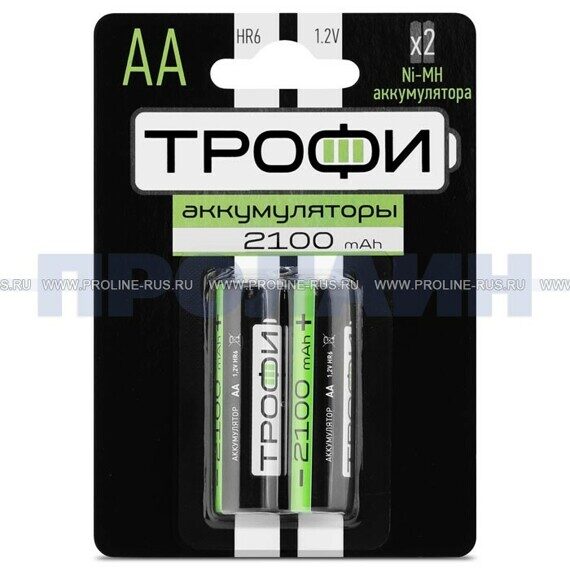 Аккумуляторная батарея Трофи HR6-2BL AA 2100mAh 2шт.